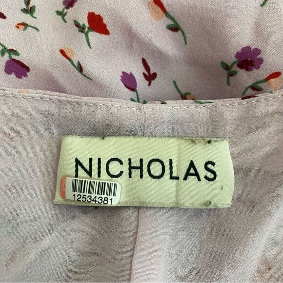 Nicholas Floral Drape Front Silk Dress Size 0 - Picture 5 of 5